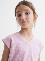 Reiss Lilac Freddie Senior Jersey V Neck T-Shirt - Image 4 of 6
