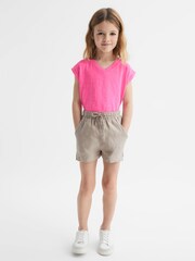 Reiss Pink Freddie Junior Jersey V Neck T-Shirt - Image 3 of 6