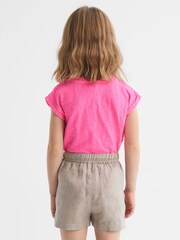 Reiss Pink Freddie Junior Jersey V Neck T-Shirt - Image 5 of 6