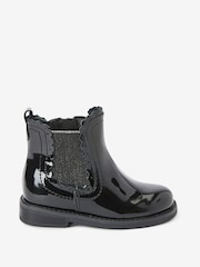 Schwarz Lackleder - Chelsea-Boot mit Muschelkante - Bild 1 von 4