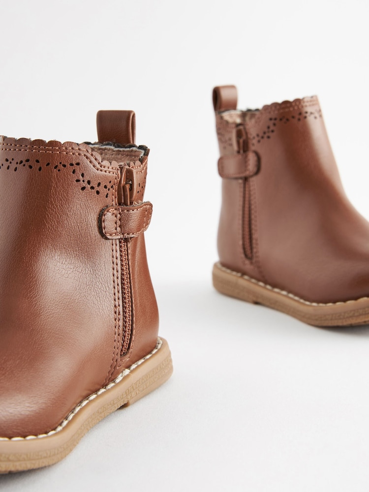 Tan Brown Wide Fit (G) Chelsea Ankle Boots - Image 3 of 5