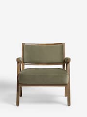 Soft Velvet Sage Green Abe Wooden Accent Chair - Image 2 of 8