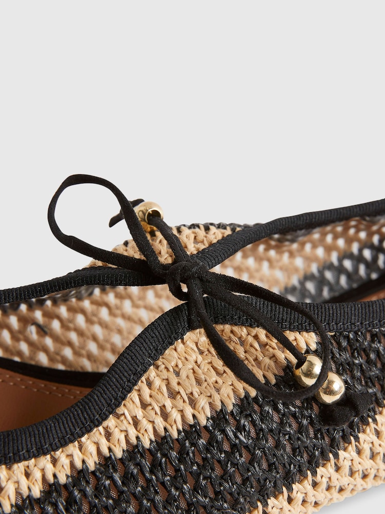 River Island Black Raffia Stripe Mary Jane Shoes - Image 5 of 5 River Island Black Raffia Stripe Mary Jane Shoes - Image 5 of 5
