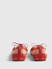 River Island Red Raffia Stripe Mary Jane Shoes - Image 3 of 5