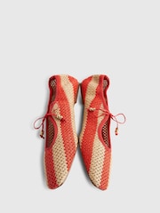 River Island Red Raffia Stripe Mary Jane Shoes - Image 4 of 5