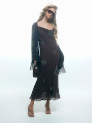 River Island Brown Embellished Maxi Dress - Image 1 of 4