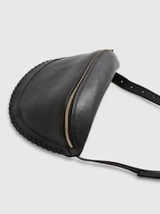 River Island Black Leather Whiptstitch Bum Bag - Image 3 of 5