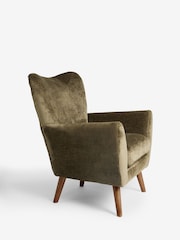 Plush Chenille Moss Green Wilson II Highback Armchair - Image 2 of 10