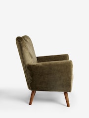 Plush Chenille Moss Green Wilson II Highback Armchair - Image 7 of 10
