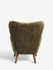 Plush Chenille Moss Green Wilson II Highback Armchair - Image 8 of 10