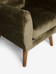 Plush Chenille Moss Green Wilson II Highback Armchair - Image 9 of 10