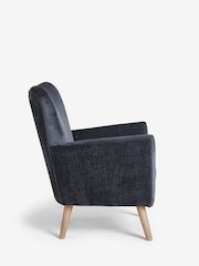Plush Chenille Slate Blue Wilson II Highback Armchair - Image 4 of 9