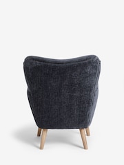 Plush Chenille Slate Blue Wilson II Highback Armchair - Image 5 of 9