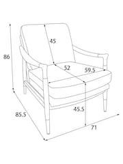 Brushed Westport Check Lilac Oak Wood Effect Frame Flinton Wooden Accent Chair - Image 7 of 7