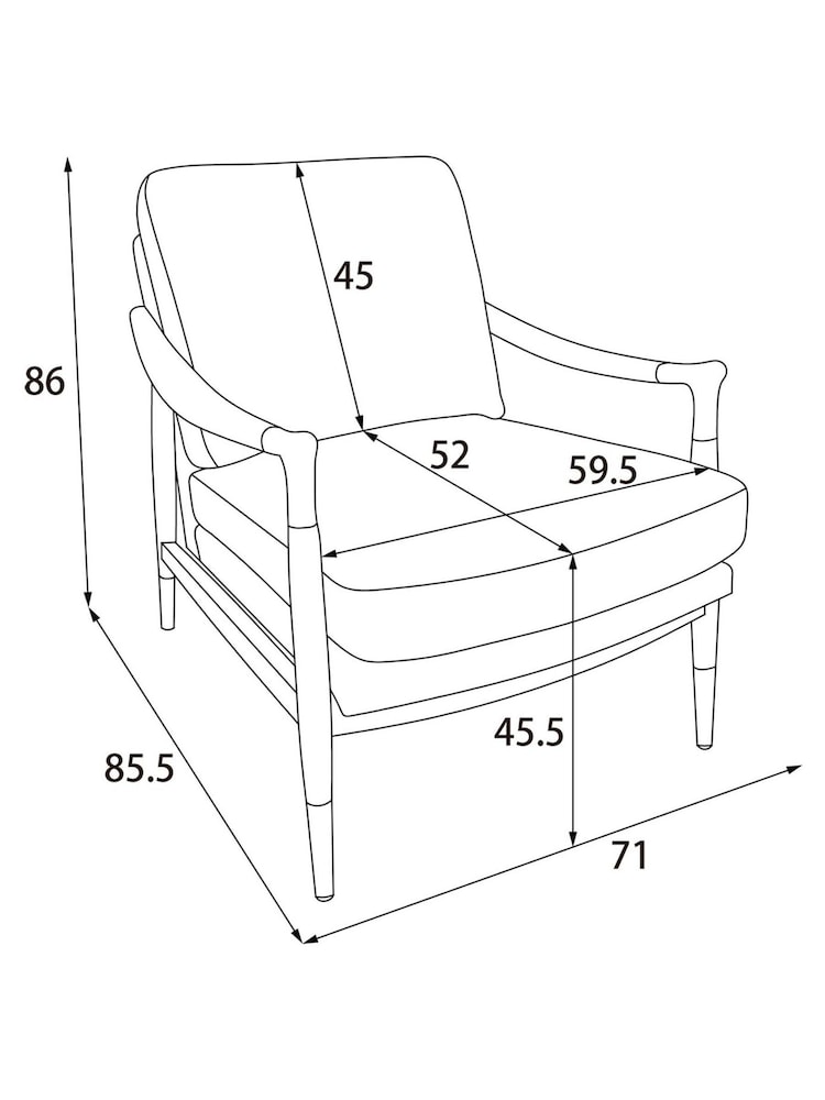 Brushed Westport Check Lilac Oak Wood Effect Frame Flinton Wooden Accent Chair - Image 7 of 7