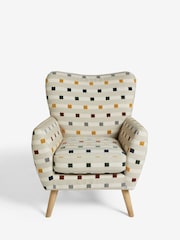 Chunky Stripe Geo Natural Wilson II Highback Armchair - Image 2 of 9