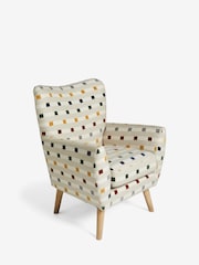 Chunky Stripe Geo Natural Wilson II Highback Armchair - Image 3 of 9