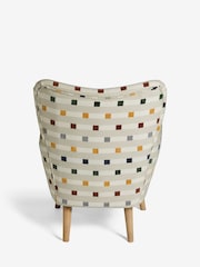 Chunky Stripe Geo Natural Wilson II Highback Armchair - Image 7 of 9