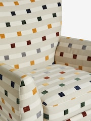 Chunky Stripe Geo Natural Wilson II Highback Armchair - Image 8 of 9