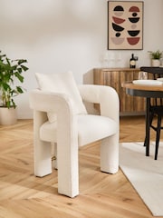 Casual Bouclé Oyster Natural Camden Accent Chair - Image 1 of 7