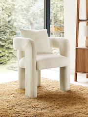 Casual Bouclé Oyster Natural Camden Accent Chair - Image 2 of 7