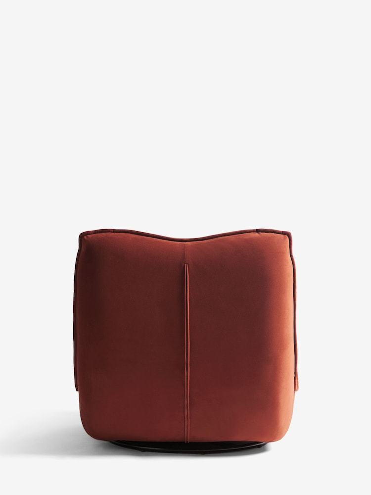 Soft Velvet Rust Brown Lucca Swivel Accent Chair - Image 8 of 8
