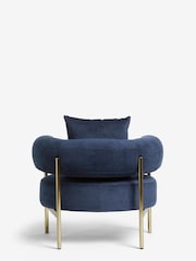 Fine Chenille Navy Blue Aleia Accent Chair - Image 5 of 8