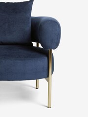 Fine Chenille Navy Blue Aleia Accent Chair - Image 6 of 8