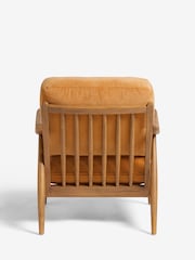 Fine Chenille Ochre Yellow Hampton Wooden Accent Chair - Image 9 of 12