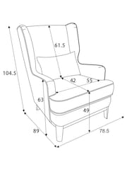 Tweedy Check Lawson Mid Grey Elswick Highback Armchair - Image 5 of 9