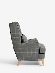 Tweedy Check Lawson Mid Grey Elswick Highback Armchair - Image 6 of 9