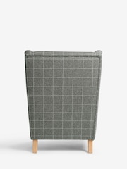 Tweedy Check Lawson Mid Grey Elswick Highback Armchair - Image 7 of 9