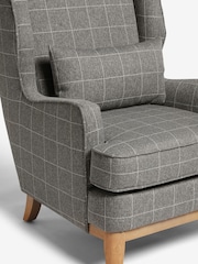Tweedy Check Lawson Mid Grey Elswick Highback Armchair - Image 8 of 9