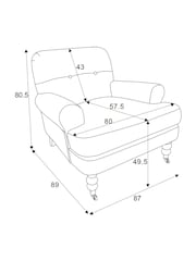 Brushed Check Green Erin Accent Chair - Image 4 of 9