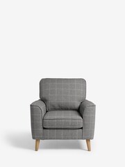 Tweedy Check Lawson Mid Grey Stamford Armchair - Image 2 of 9