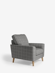 Tweedy Check Lawson Mid Grey Stamford Armchair - Image 3 of 9