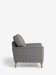 Tweedy Check Lawson Mid Grey Stamford Armchair - Image 5 of 9