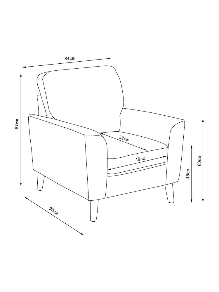 Tweedy Check Lawson Mid Grey Stamford Armchair - Image 9 of 9