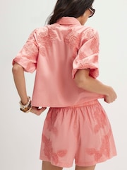 River Island Pink Tie Waist Cornelli Shorts - Image 2 of 4