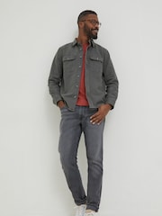 FatFace Grey Rafety Twill Shirt - Image 1 of 4