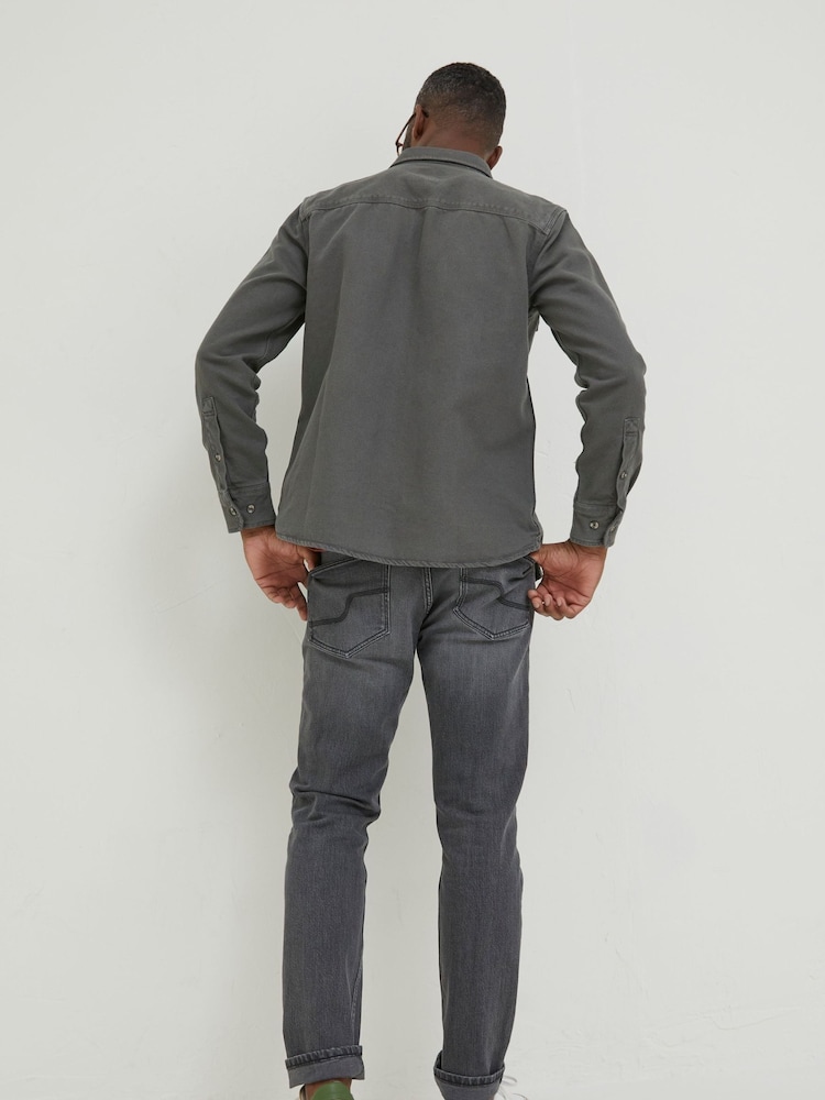 FatFace Grey Rafety Twill Shirt - Image 2 of 4 FatFace Grey Rafety Twill Shirt - Image 2 of 4