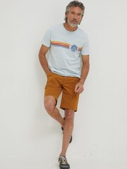 FatFace Blue Chest Stripe Bike T-Shirt - Image 3 of 5