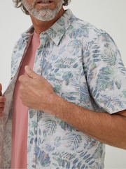 FatFace Blue National Forest Leaf Print Shirt - Image 3 of 4