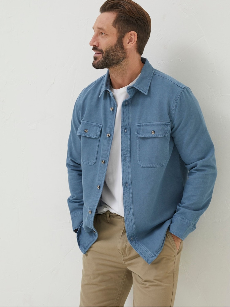 FatFace Blue Rafety Twill Shirt - Image 1 of 5 FatFace Blue Rafety Twill Shirt - Image 1 of 5