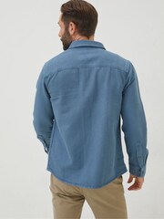 FatFace Blue Rafety Twill Shirt - Image 2 of 5