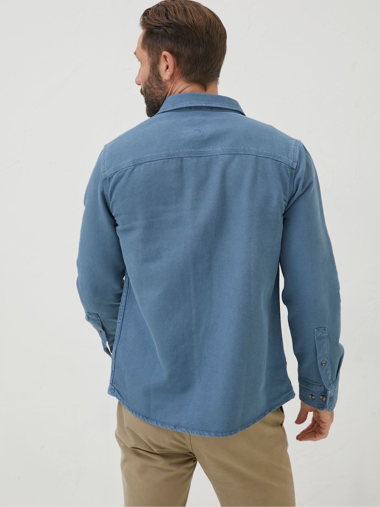FatFace Blue Rafety Twill Shirt - Image 2 of 5 FatFace Blue Rafety Twill Shirt - Image 2 of 5