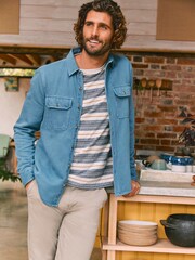 FatFace Blue Rafety Twill Shirt - Image 4 of 5