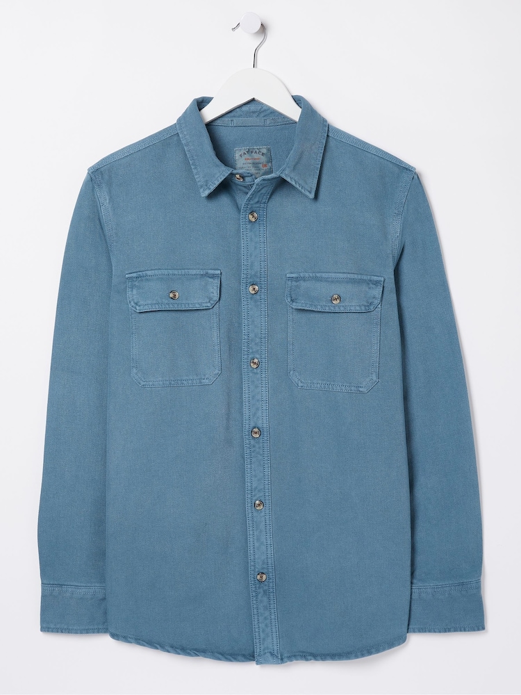 FatFace Blue Rafety Twill Shirt - Image 5 of 5 FatFace Blue Rafety Twill Shirt - Image 5 of 5