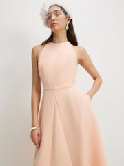 River Island Pink Sleeveless Bow Back Detail Midi Dress - Image 3 of 4