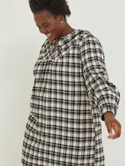 FatFace Natural Jessie Check Shift Dress - Image 3 of 4